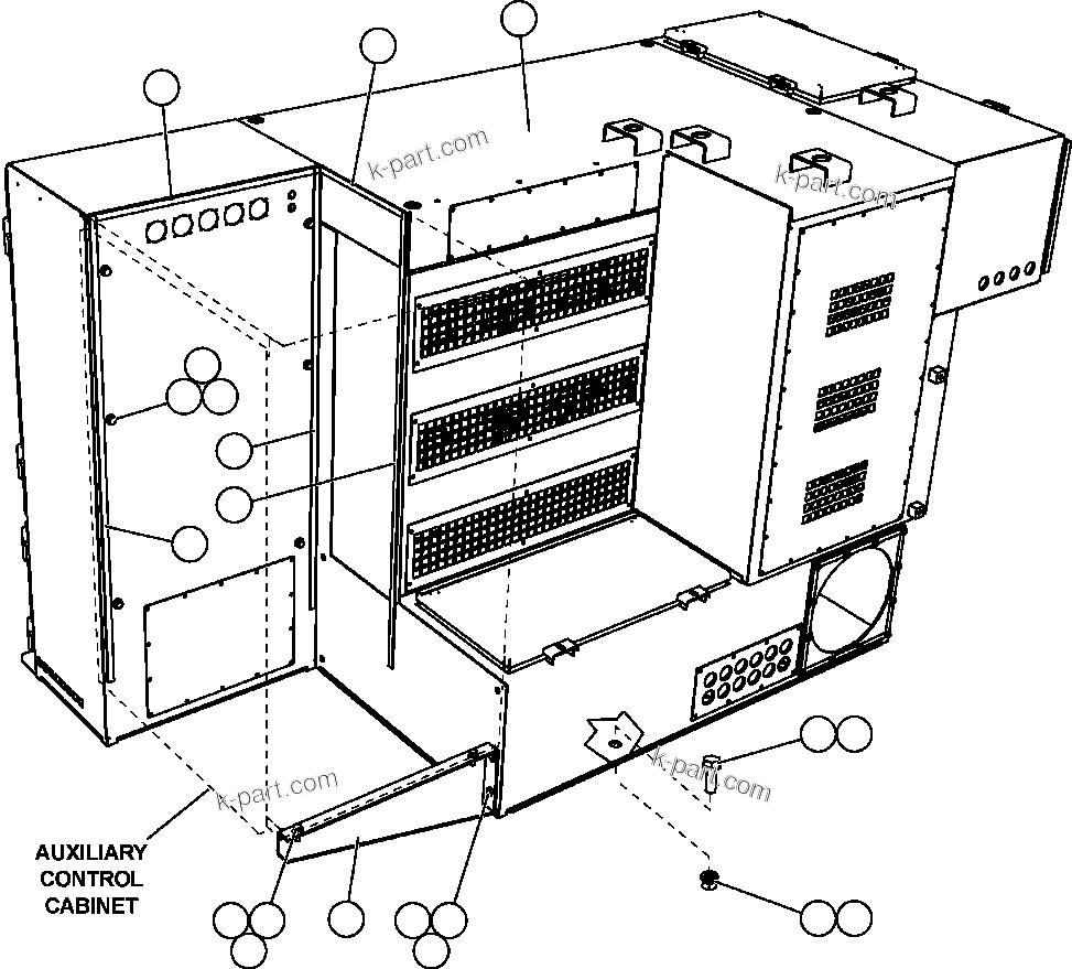 Komatsu parts book diagram for AFE57-CB 830E-1AC S/N A30340 - A30343     FELIX RESOURCES: CONTROL CABINET/AUX CABINET INSTALLATION