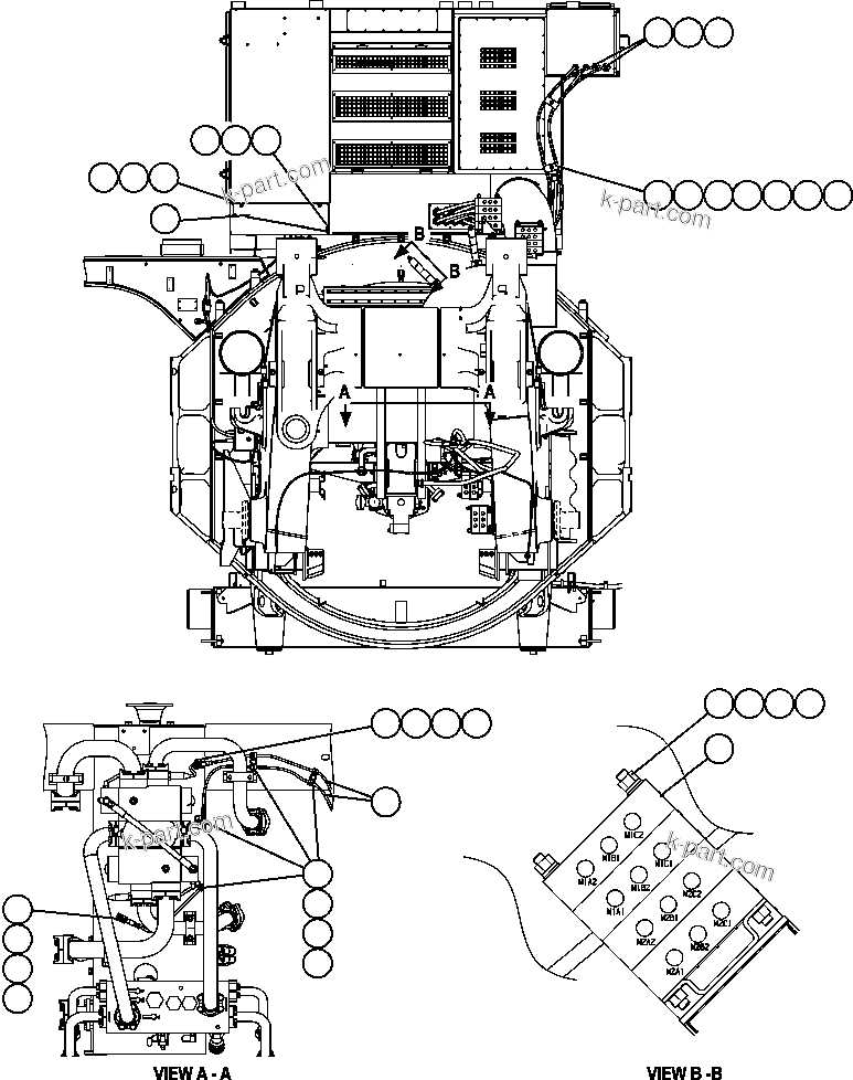 Komatsu parts book diagram for AFE57-CB 830E-1AC S/N A30340 - A30343     FELIX RESOURCES: WIRING INSTALLATION ( 2/2)