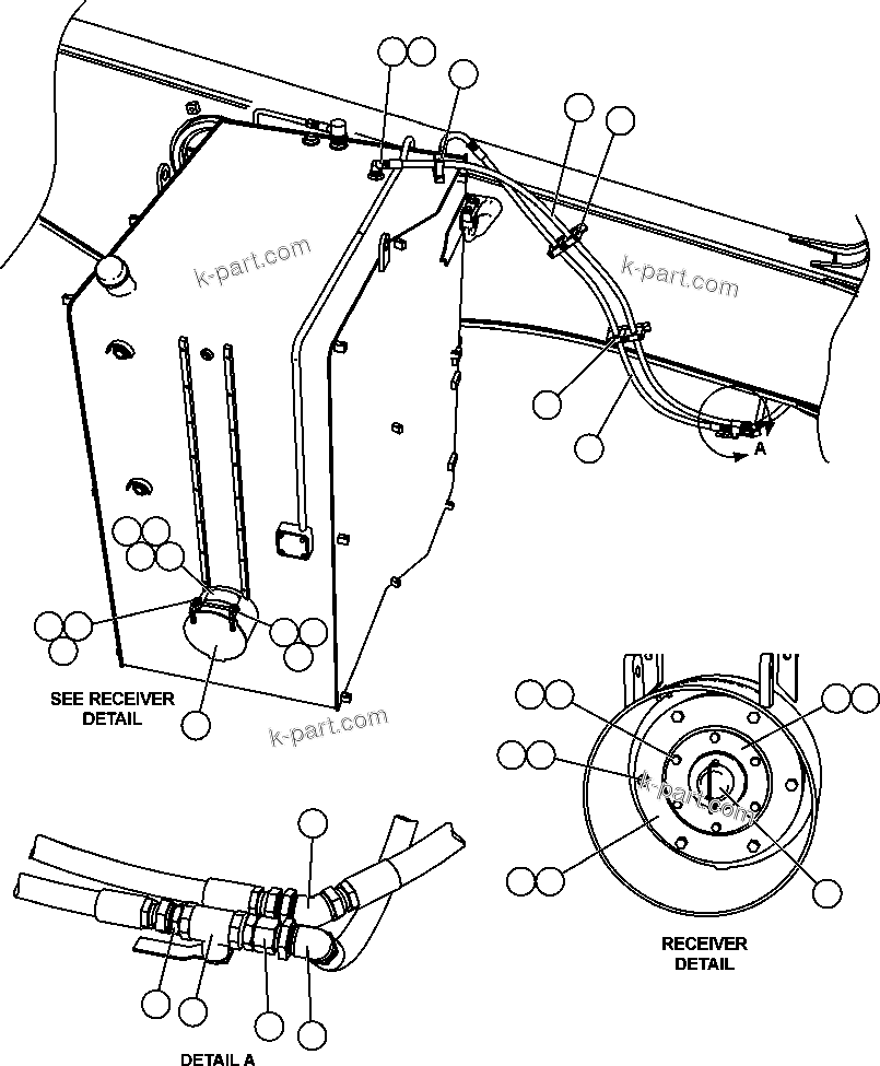 Komatsu parts book diagram for AFE57-CB 830E-1AC S/N A30340 - A30343     FELIX RESOURCES: FUEL SYSTEM PIPING ( 1/3)