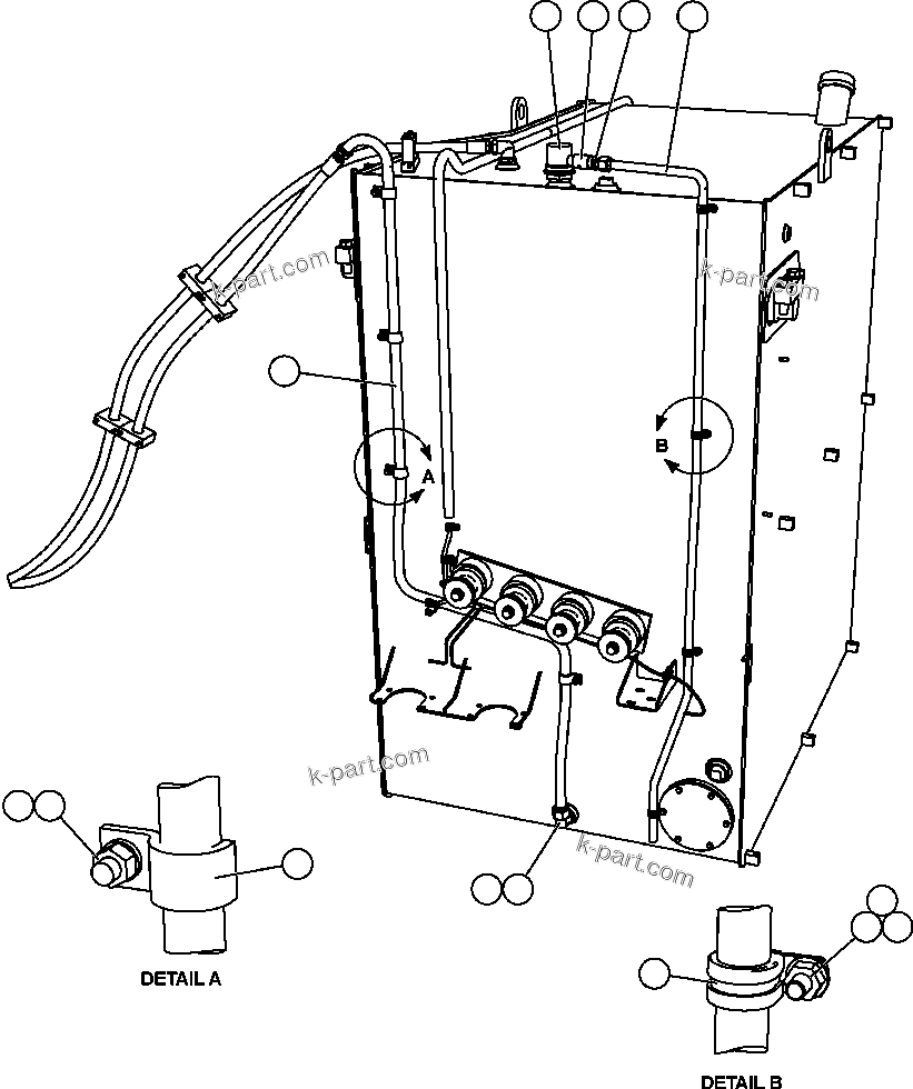 Komatsu parts book diagram for AFE57-CB 830E-1AC S/N A30340 - A30343     FELIX RESOURCES: FUEL SYSTEM PIPING ( 2/3)