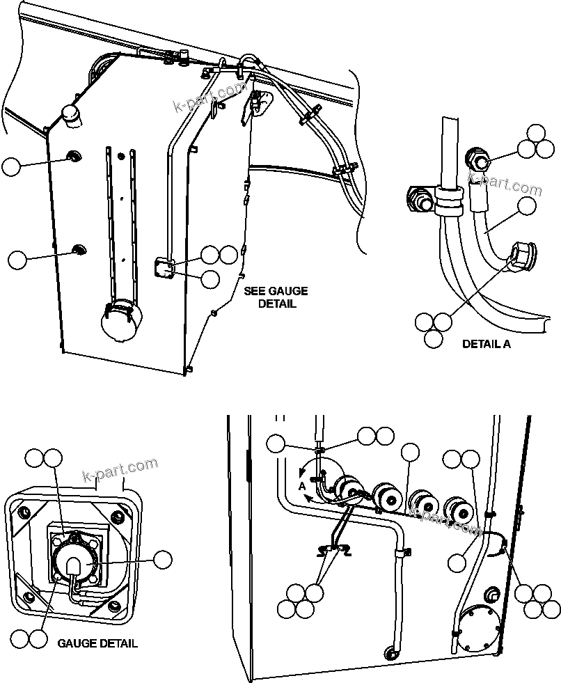 Komatsu parts book diagram for AFE57-CB 830E-1AC S/N A30340 - A30343     FELIX RESOURCES: FUEL TANK GAUGE AND WIRING