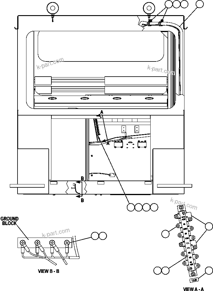 Komatsu parts book diagram for AFE57-CB 830E-1AC S/N A30340 - A30343     FELIX RESOURCES: CAB ELECTRICAL COMPONENTS