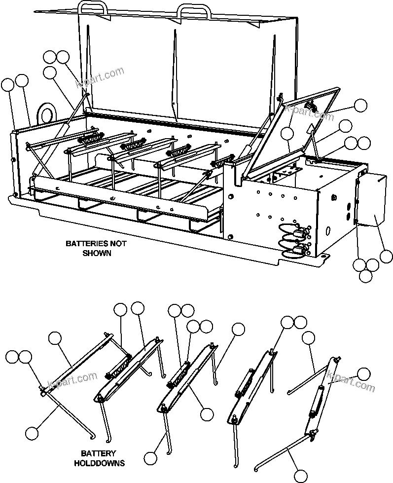 Komatsu parts book diagram for AFE57-CB 830E-1AC S/N A30340 - A30343     FELIX RESOURCES: BATTERY BOX ( 1/5)