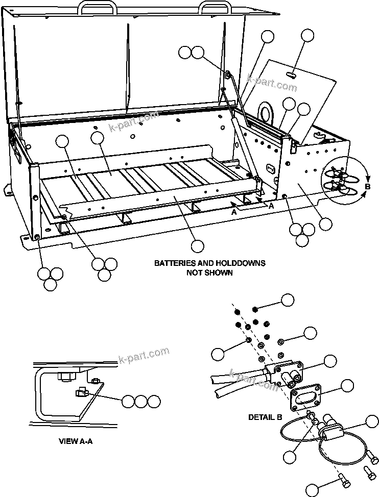 Komatsu parts book diagram for AFE57-CB 830E-1AC S/N A30340 - A30343     FELIX RESOURCES: BATTERY BOX ( 2/5)