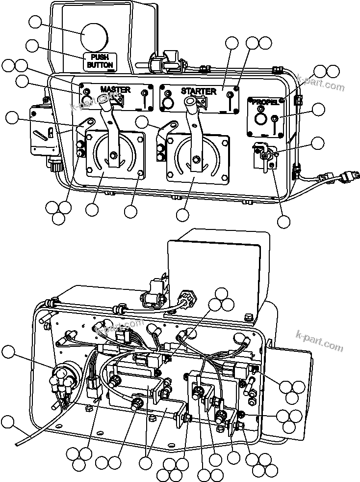 Komatsu parts book diagram for AFE57-CB 830E-1AC S/N A30340 - A30343     FELIX RESOURCES: ISOLATION BOX   2/2 (EM6484)