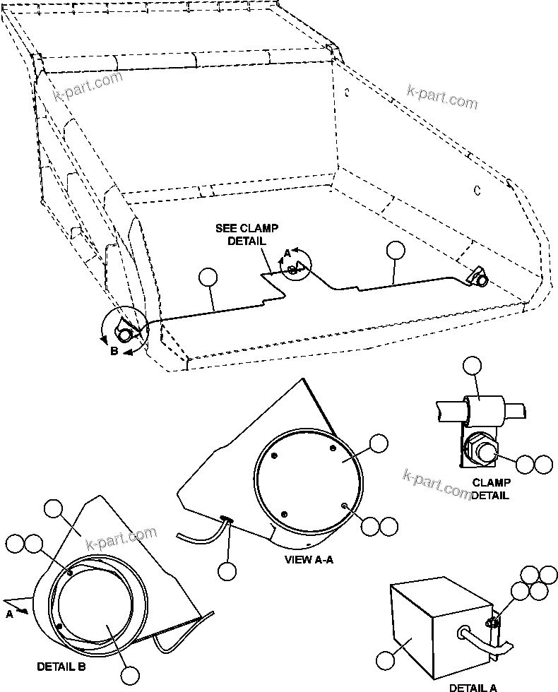 Komatsu parts book diagram for AFE57-CB 830E-1AC S/N A30340 - A30343     FELIX RESOURCES: REAR TURN & CLEARANCE LIGHTS