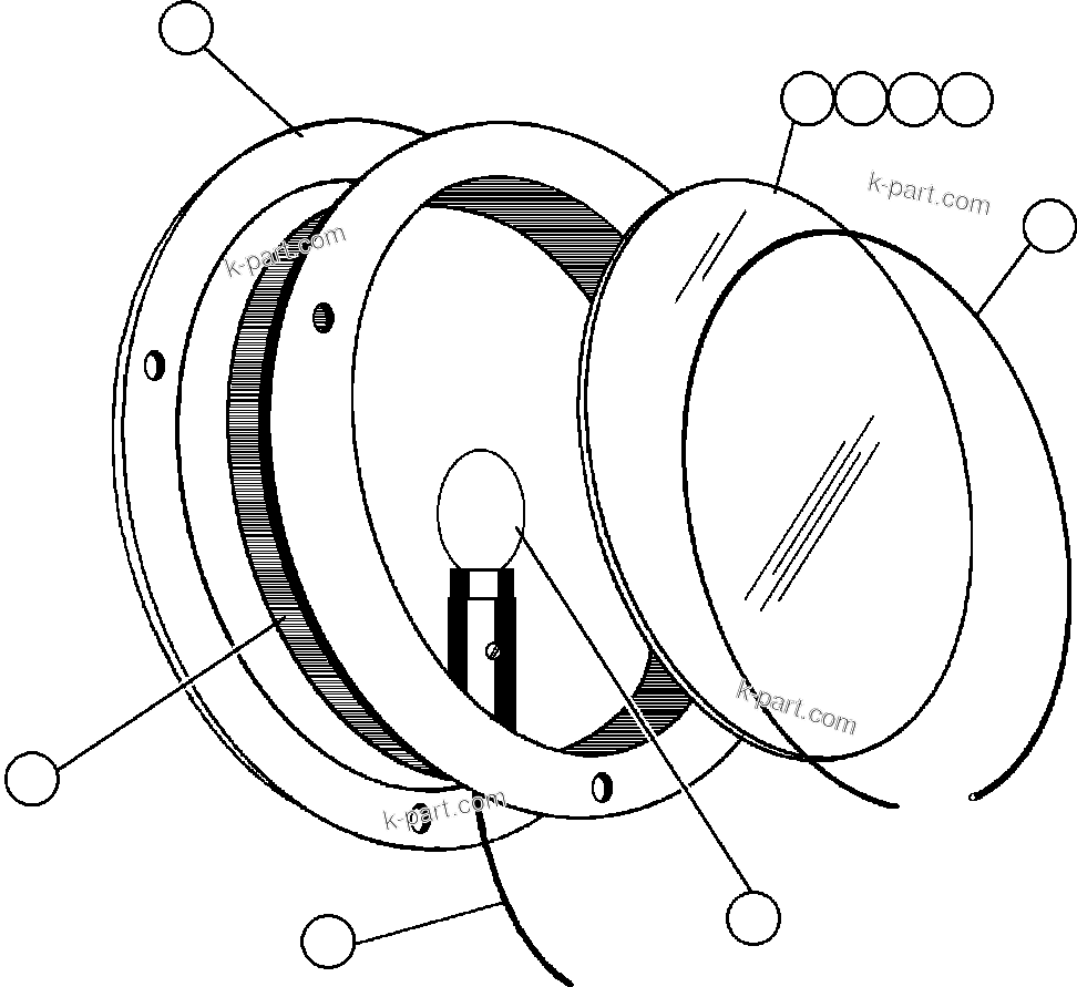 Komatsu parts book diagram for AFE57-CB 830E-1AC S/N A30340 - A30343     FELIX RESOURCES: LIGHT ASSEMBLY (WEIGHING SYSTEM)