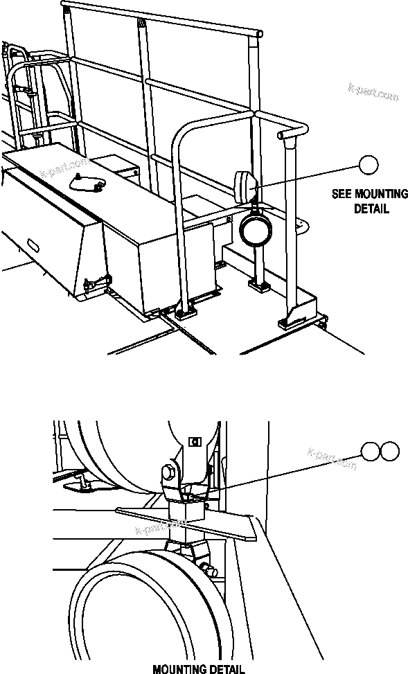 Komatsu parts book diagram for AFE57-CB 830E-1AC S/N A30340 - A30343     FELIX RESOURCES: DECK MOUNTED FLOOD LIGHTS