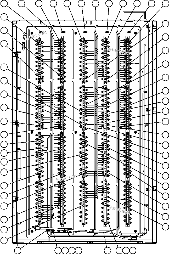 Komatsu parts book diagram for AFE57-CB 830E-1AC S/N A30340 - A30343     FELIX RESOURCES: AUXILIARY CONTROL CABINET COMPONENTS - REAR WALL
