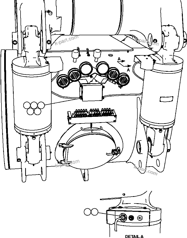 Komatsu parts book diagram for AFE57-CB 830E-1AC S/N A30340 - A30343     FELIX RESOURCES: PAYLOAD METER III - REAR SUSPENSIONS