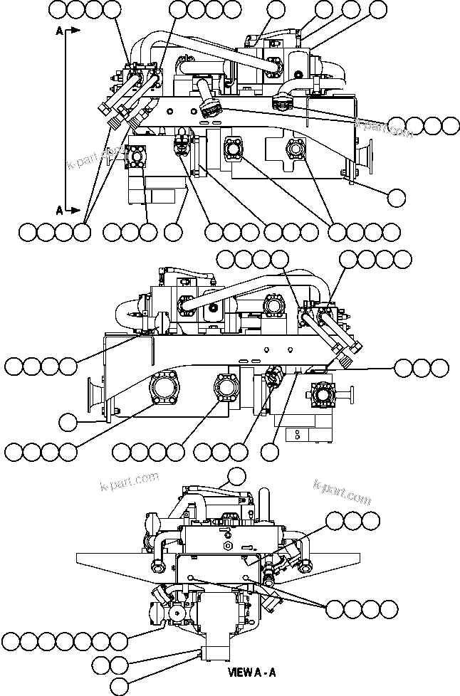 Komatsu parts book diagram for AFE57-CB 830E-1AC S/N A30340 - A30343     FELIX RESOURCES: PUMP/VALVE MODULE ( 2/2)