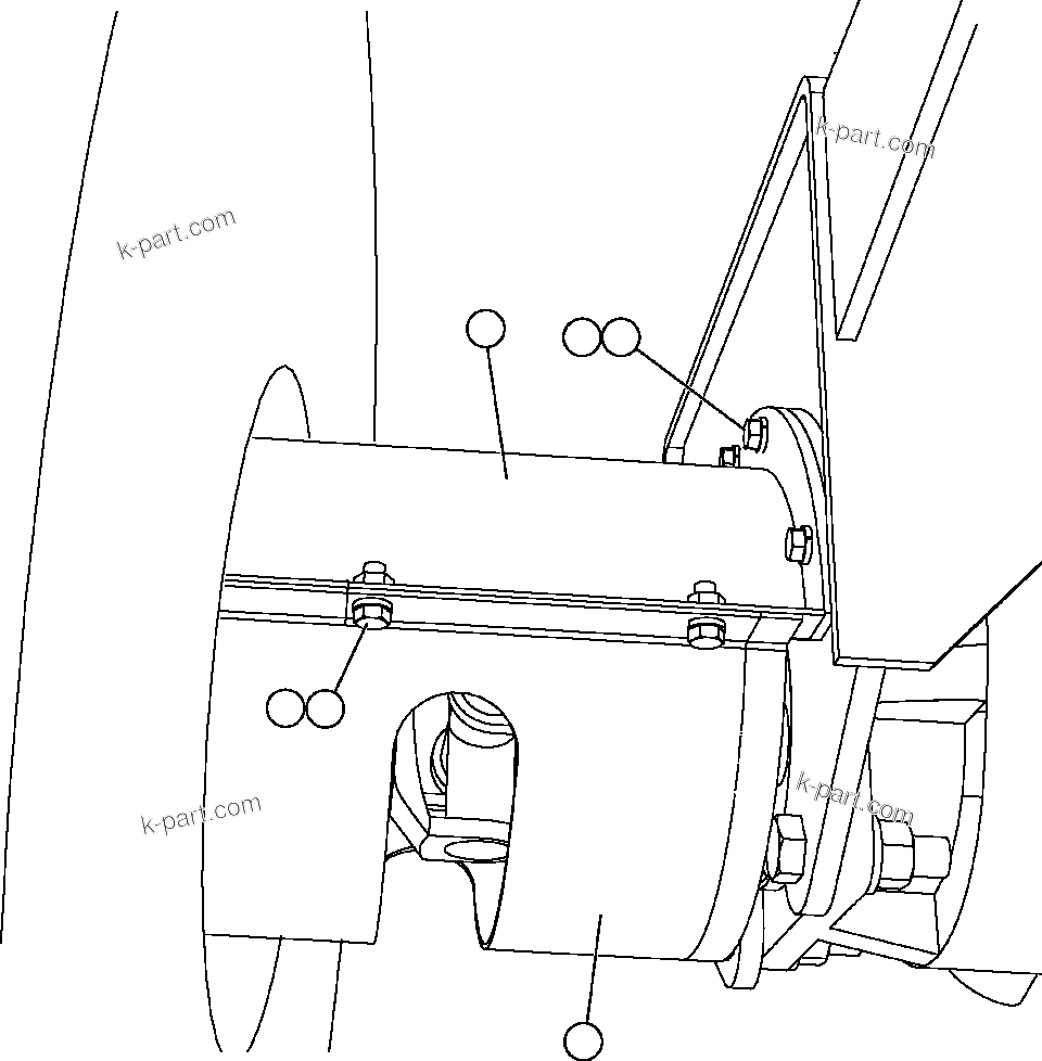 Komatsu parts book diagram for AFE57-CB 830E-1AC S/N A30340 - A30343     FELIX RESOURCES: FRONT DRIVELINE PROTECTOR