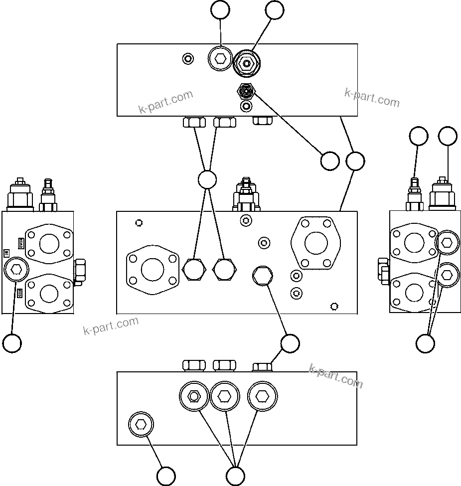 Komatsu parts book diagram for AFE57-CB 830E-1AC S/N A30340 - A30343     FELIX RESOURCES: OVERCENTER MANIFOLD VALVE ASSM (PC0522)