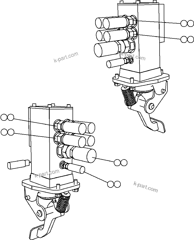 Komatsu parts book diagram for AFE57-CB 830E-1AC S/N A30340 - A30343     FELIX RESOURCES: BRAKE VALVE PIPING