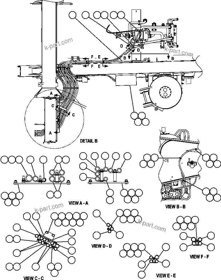 Komatsu parts book diagram for AFE57-CB 830E-1AC S/N A30340 - A30343     FELIX RESOURCES: BRAKE CABINET PIPING  1/2