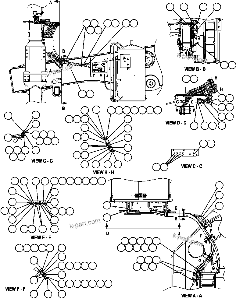 Komatsu parts book diagram for AFE57-CB 830E-1AC S/N A30340 - A30343     FELIX RESOURCES: BRAKE CABINET PIPING  2/2