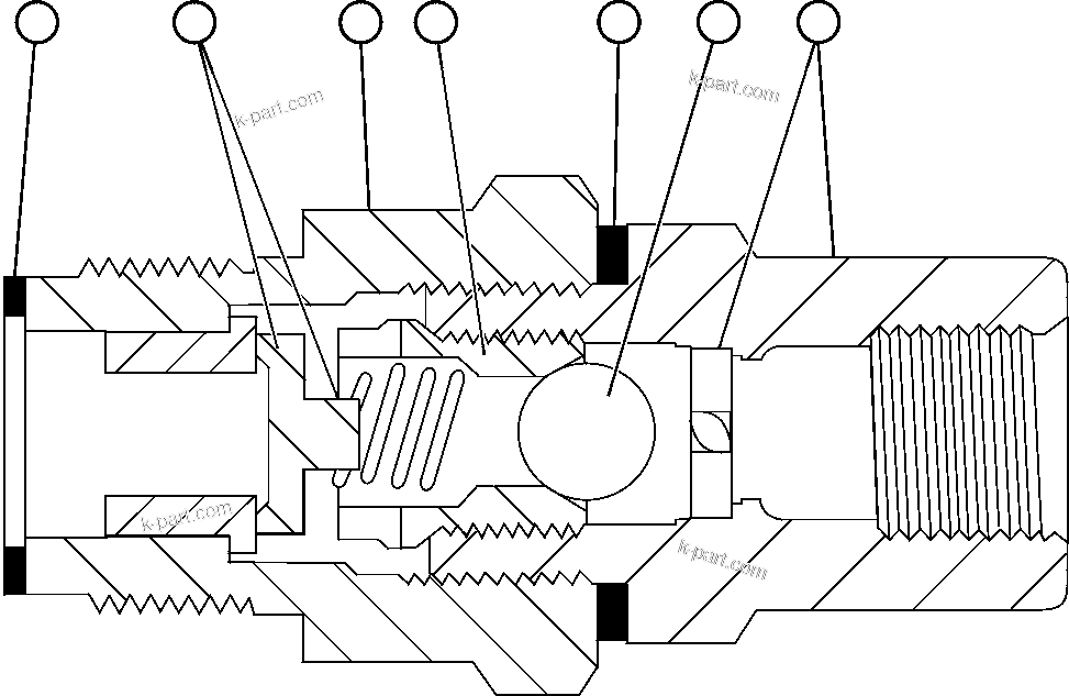 Komatsu parts book diagram for AFE57-CB 830E-1AC S/N A30340 - A30343     FELIX RESOURCES: CHECK VALVE ASSEMBLY (LA1187)