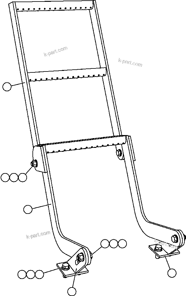 Komatsu parts book diagram for AFE57-CB 830E-1AC S/N A30340 - A30343     FELIX RESOURCES: REAR AXLE SERVICE CENTER LADDER