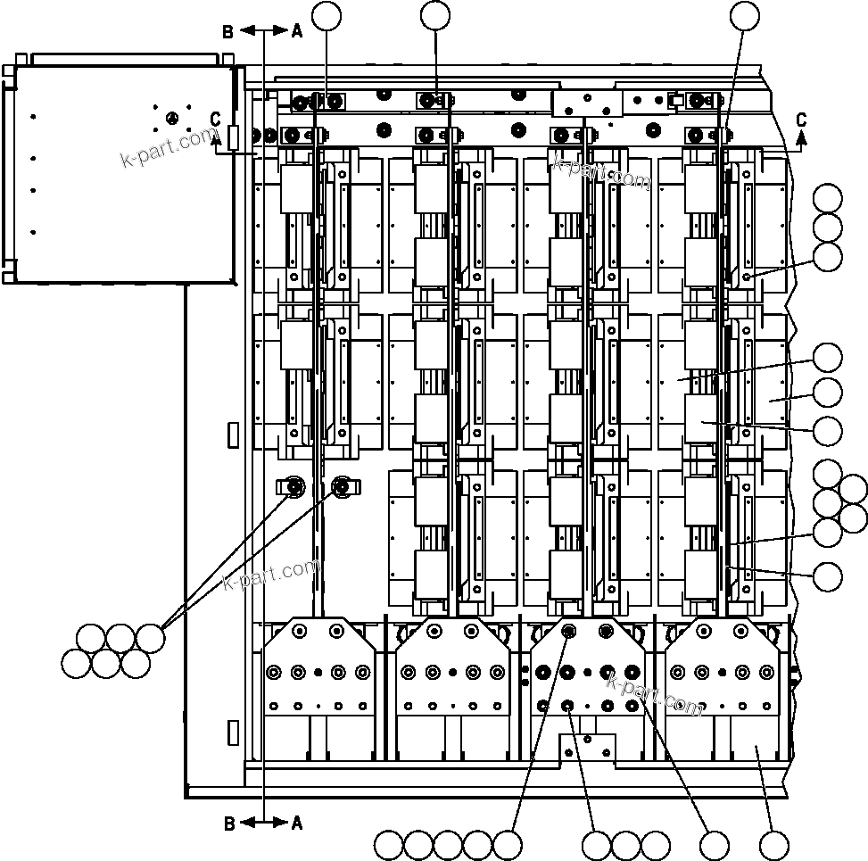 Komatsu parts book diagram for AFE57-CB 830E-1AC S/N A30340 - A30343     FELIX RESOURCES: CONTROL CABINET - RIGHT FRONT (PC2752)