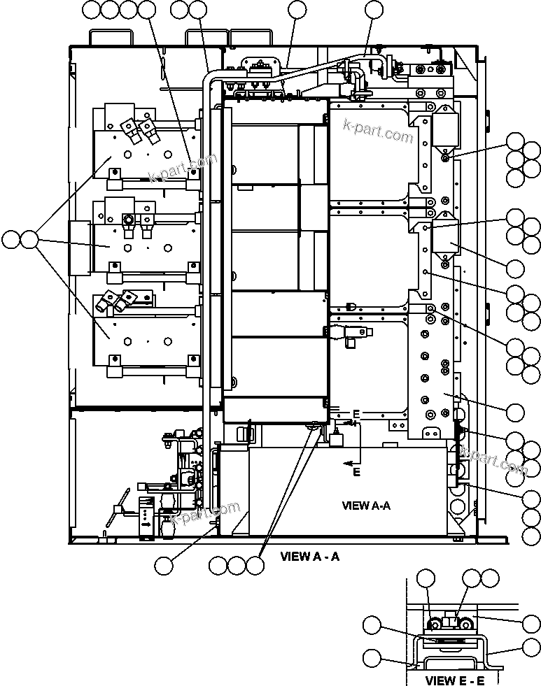 Komatsu parts book diagram for AFE57-CB 830E-1AC S/N A30340 - A30343     FELIX RESOURCES: CONTROL CABINET - RIGHT COMPARTMENT  1/2 (PC2752)