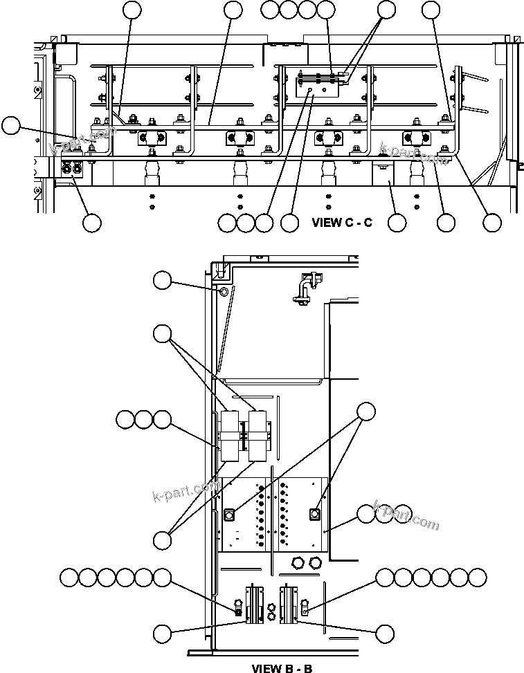 Komatsu parts book diagram for AFE57-CB 830E-1AC S/N A30340 - A30343     FELIX RESOURCES: CONTROL CABINET - RIGHT COMPARTMENT  2/2 (PC2752)