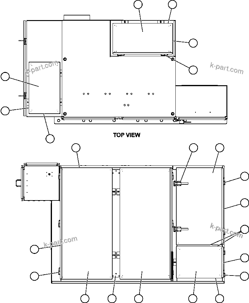 Komatsu parts book diagram for AFE57-CB 830E-1AC S/N A30340 - A30343     FELIX RESOURCES: CONTROL CABINET - DOORS & COVERS  1/2 (GE1767)