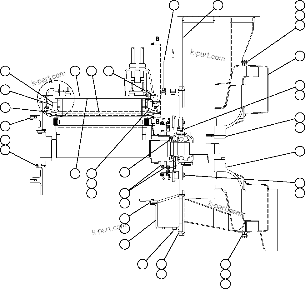 Komatsu parts book diagram for AFE57-CB 830E-1AC S/N A30340 - A30343     FELIX RESOURCES: ALTERNATOR - ENGINE MOUNT ( 1/2)