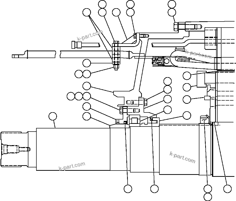 Komatsu parts book diagram for AFE57-CB 830E-1AC S/N A30340 - A30343     FELIX RESOURCES: WHEEL MOTOR  4/8 (PC2755)