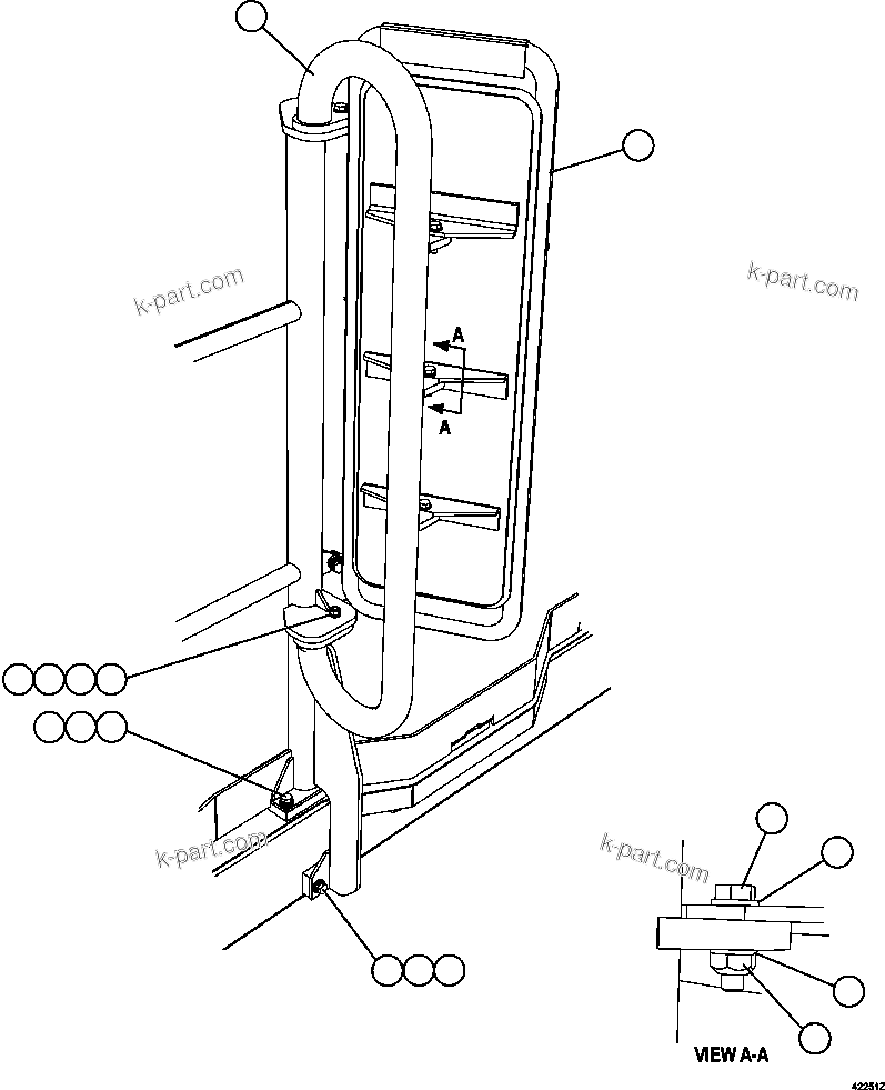 Komatsu parts book diagram for AFE57-CV 830E-1AC S/N A30461 - A30463 & A30470 - A30472     BARRICK BALD MOUNTAIN: LH MIRROR INSTALLATION