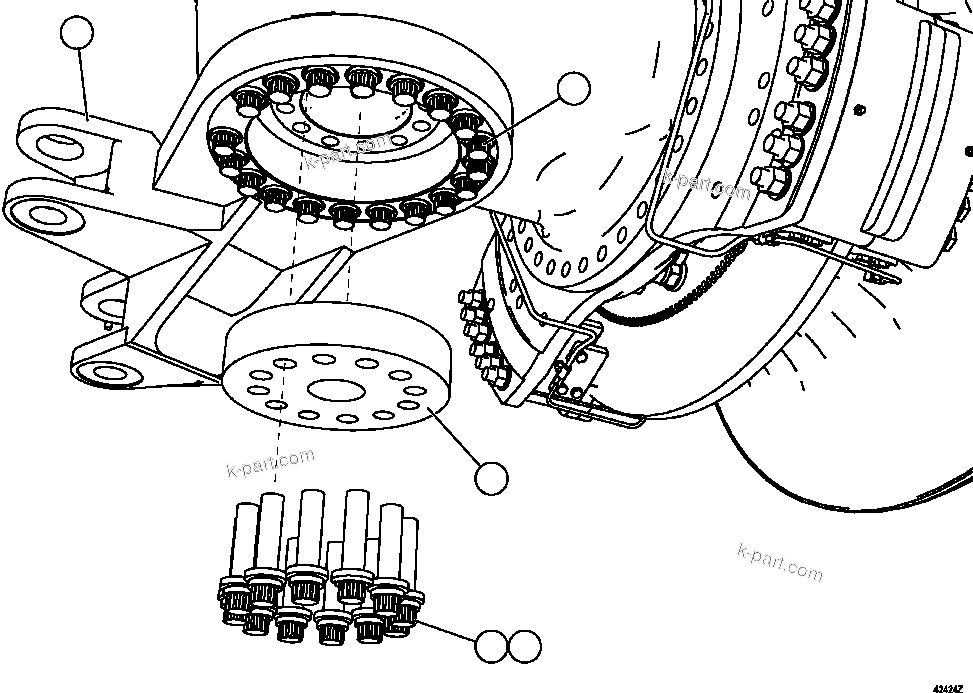 Komatsu parts book diagram for AFE57-CV 830E-1AC S/N A30461 - A30463 & A30470 - A30472     BARRICK BALD MOUNTAIN: STEERING ARM INSTALLATION
