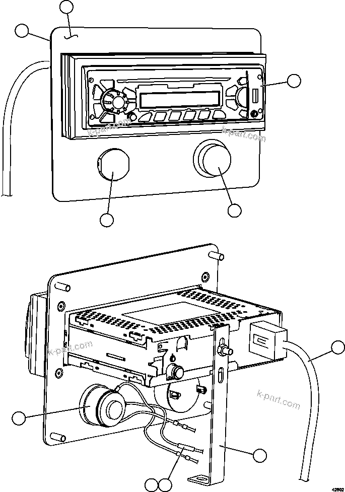 Komatsu parts book diagram for AFE57-CV 830E-1AC S/N A30461 - A30463 & A30470 - A30472     BARRICK BALD MOUNTAIN: RADIO MODULE