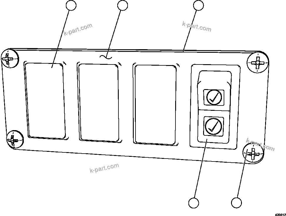 Komatsu parts book diagram for AFE57-CV 830E-1AC S/N A30461 - A30463 & A30470 - A30472     BARRICK BALD MOUNTAIN: UPPER LH DASH MODULE (EL4149)