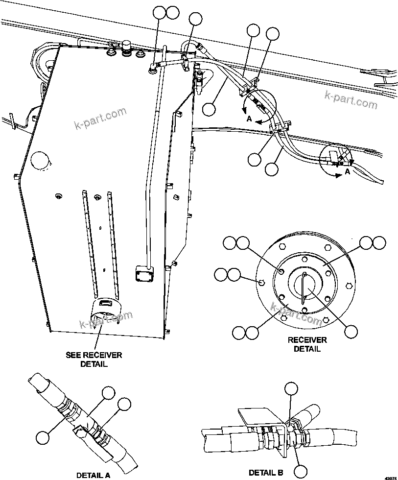 Komatsu parts book diagram for AFE57-CV 830E-1AC S/N A30461 - A30463 & A30470 - A30472     BARRICK BALD MOUNTAIN: FUEL SYSTEM PIPING ( 1/3)