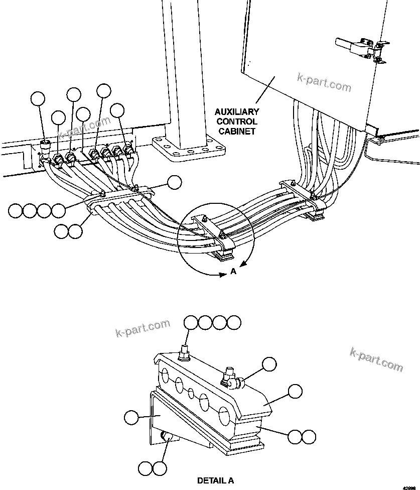 Komatsu parts book diagram for AFE57-CV 830E-1AC S/N A30461 - A30463 & A30470 - A30472     BARRICK BALD MOUNTAIN: EXTERNAL CAB WIRING