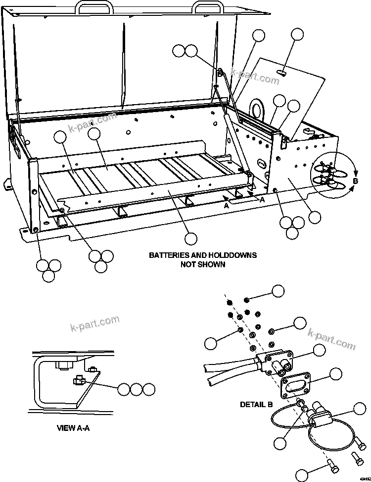 Komatsu parts book diagram for AFE57-CV 830E-1AC S/N A30461 - A30463 & A30470 - A30472     BARRICK BALD MOUNTAIN: BATTERY BOX ( 2/5)