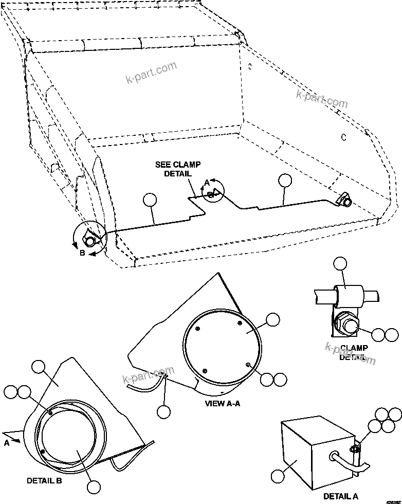 Komatsu parts book diagram for AFE57-CV 830E-1AC S/N A30461 - A30463 & A30470 - A30472     BARRICK BALD MOUNTAIN: REAR TURN & CLEARANCE LIGHTS