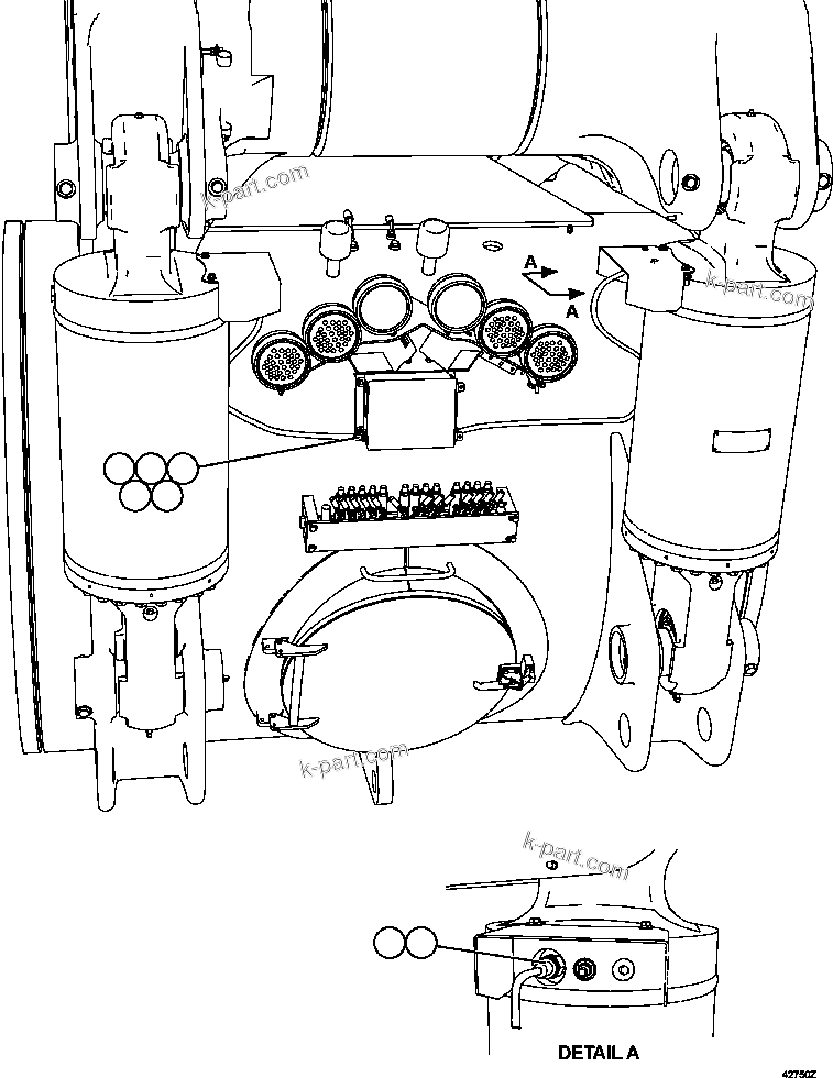 Komatsu parts book diagram for AFE57-CV 830E-1AC S/N A30461 - A30463 & A30470 - A30472     BARRICK BALD MOUNTAIN: PAYLOAD METER III - REAR SUSPENSIONS