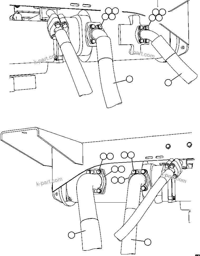 Komatsu parts book diagram for AFE57-CV 830E-1AC S/N A30461 - A30463 & A30470 - A30472     BARRICK BALD MOUNTAIN: HOIST PUMP PIPING