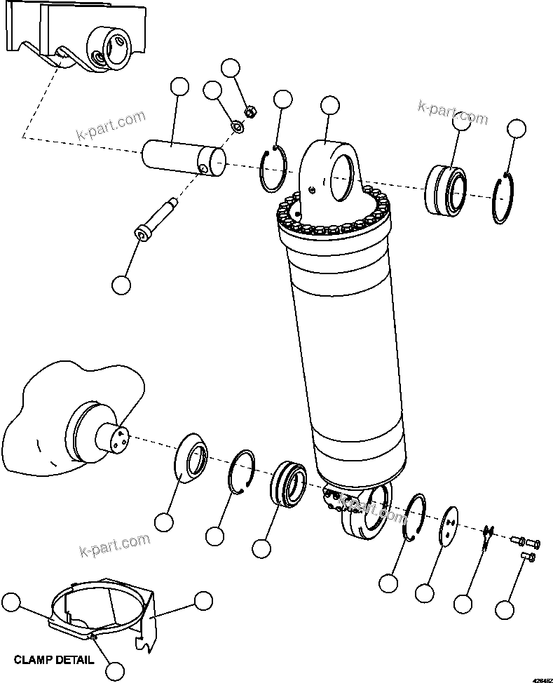 Komatsu parts book diagram for AFE57-CV 830E-1AC S/N A30461 - A30463 & A30470 - A30472     BARRICK BALD MOUNTAIN: HOIST CYLINDER INSTALLATION