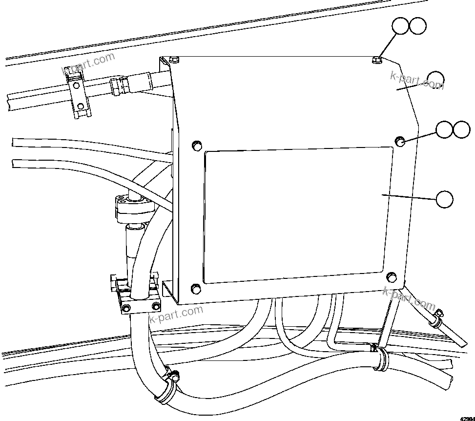 Komatsu parts book diagram for AFE57-CV 830E-1AC S/N A30461 - A30463 & A30470 - A30472     BARRICK BALD MOUNTAIN: BLEEDDOWN MANIFOLD COVER INSTALLATION