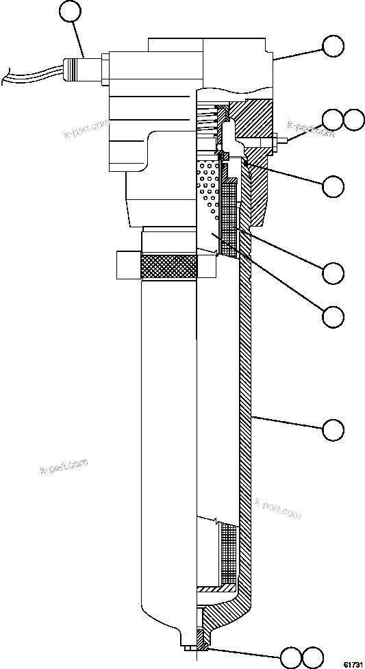 Komatsu parts book diagram for AFE57-CV 830E-1AC S/N A30461 - A30463 & A30470 - A30472     BARRICK BALD MOUNTAIN: HYDRAULIC FILTER - STEERING (XB3938)