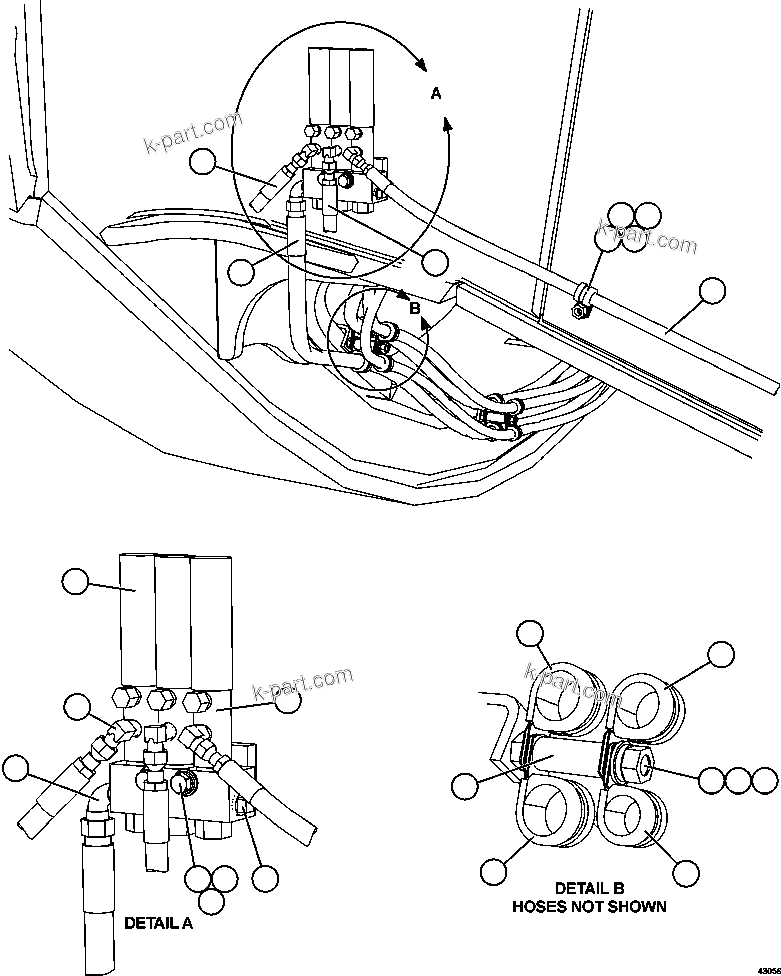 Komatsu parts book diagram for AFE57-CV 830E-1AC S/N A30461 - A30463 & A30470 - A30472     BARRICK BALD MOUNTAIN: AUTOMATIC LUBRICATION - RH FRAME RAIL PIPING