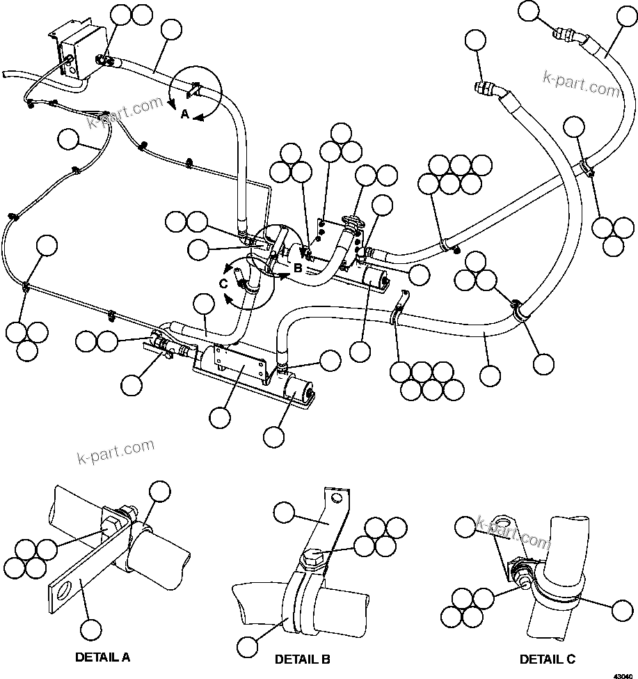Komatsu parts book diagram for AFE57-CV 830E-1AC S/N A30461 - A30463 & A30470 - A30472     BARRICK BALD MOUNTAIN: HOT START SYSTEM - COOLANT