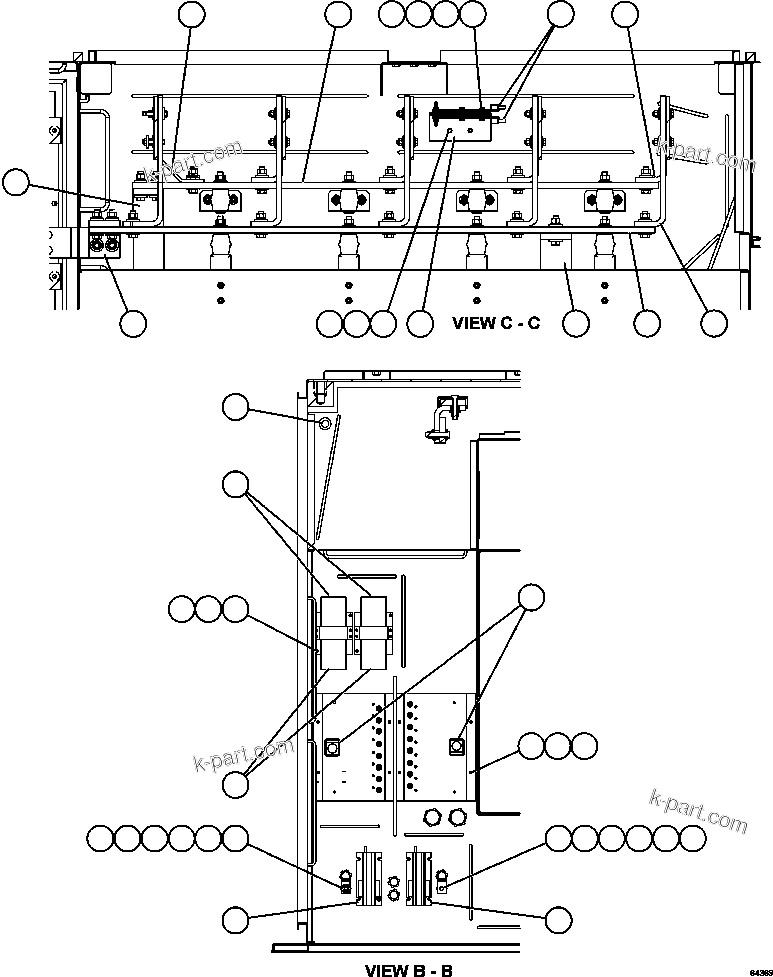 Komatsu parts book diagram for AFE57-CV 830E-1AC S/N A30461 - A30463 & A30470 - A30472     BARRICK BALD MOUNTAIN: CONTROL CABINET - RIGHT COMPARTMENT  2/2 (PC2752)