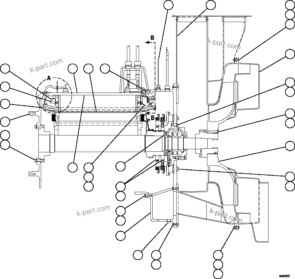 Komatsu parts book diagram for AFE57-CV 830E-1AC S/N A30461 - A30463 & A30470 - A30472     BARRICK BALD MOUNTAIN: ALTERNATOR - ENGINE MOUNT ( 1/2)
