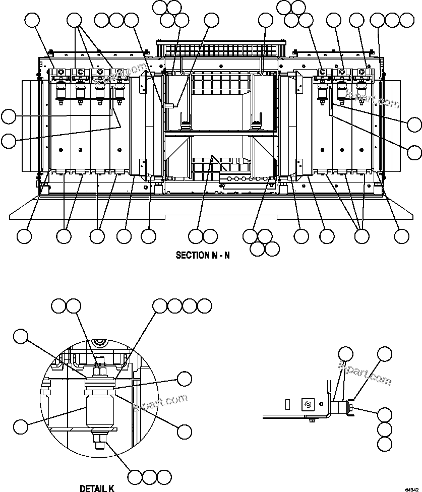 Komatsu parts book diagram for AFE57-CV 830E-1AC S/N A30461 - A30463 & A30470 - A30472     BARRICK BALD MOUNTAIN: RETARDING GRID ASSEMBLY   2/7 (PC2523)