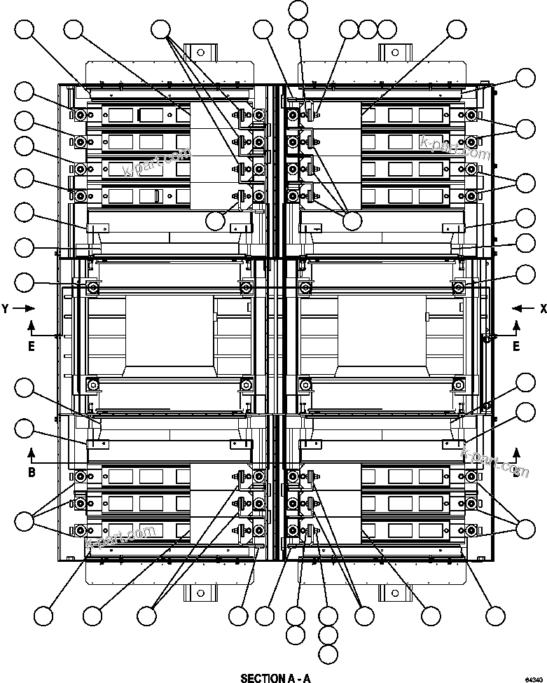 Komatsu parts book diagram for AFE57-CV 830E-1AC S/N A30461 - A30463 & A30470 - A30472     BARRICK BALD MOUNTAIN: RETARDING GRID ASSEMBLY   4/7 (PC2523)