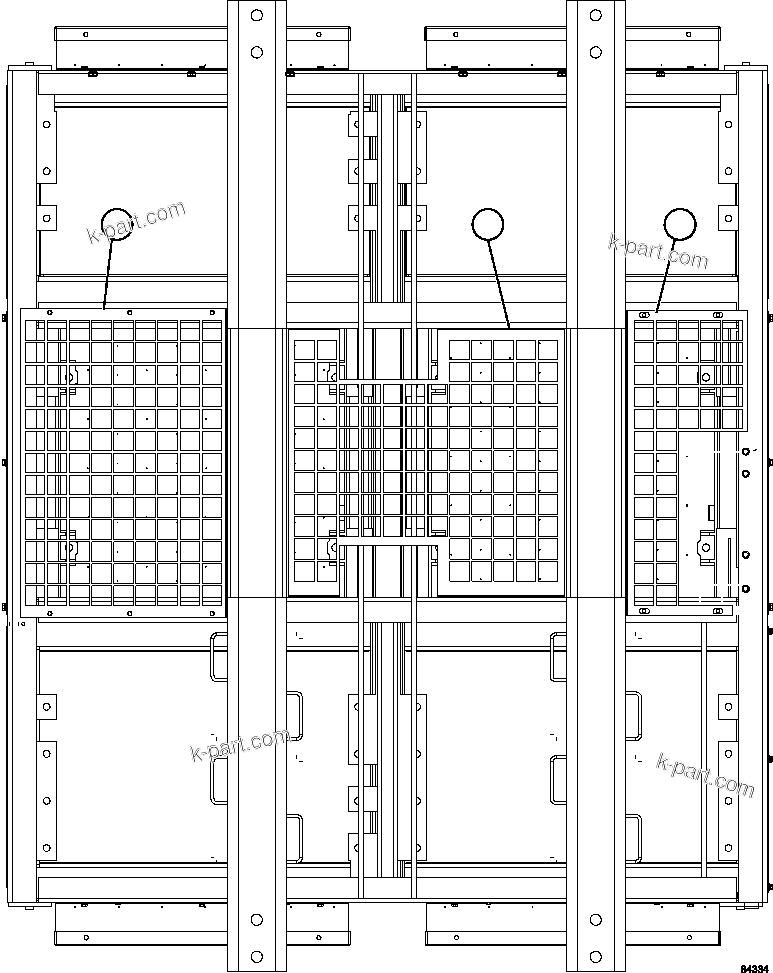 Komatsu parts book diagram for AFE57-CV 830E-1AC S/N A30461 - A30463 & A30470 - A30472     BARRICK BALD MOUNTAIN: RETARDING GRID ASSEMBLY   6/7 (PC2523)