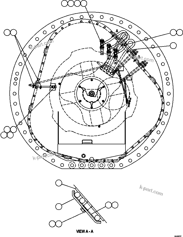 Komatsu parts book diagram for AFE57-CV 830E-1AC S/N A30461 - A30463 & A30470 - A30472     BARRICK BALD MOUNTAIN: WHEEL MOTOR  3/8 (PC2755)
