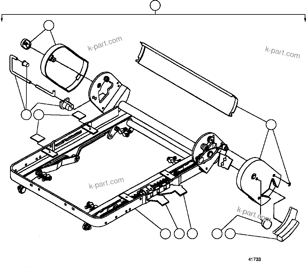 Komatsu parts book diagram for AFE57-CX 830E-1AC S/N A30505 - A30506     HIBBING TACONITE: OPERATOR'S SEAT ASSEMBLY   3/6 (PC2324)